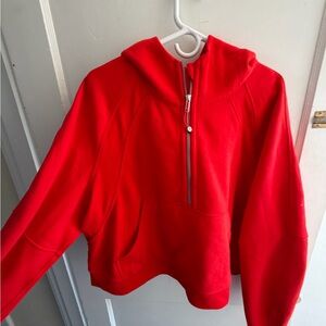 Lululemon Red Scuba Half-Zip Hoodie